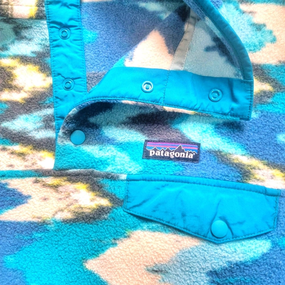 Patagonia // M's Lightweight Synchilla Snap-T Fleece Pullover / L / Trout Waves - Picture 4 of 8